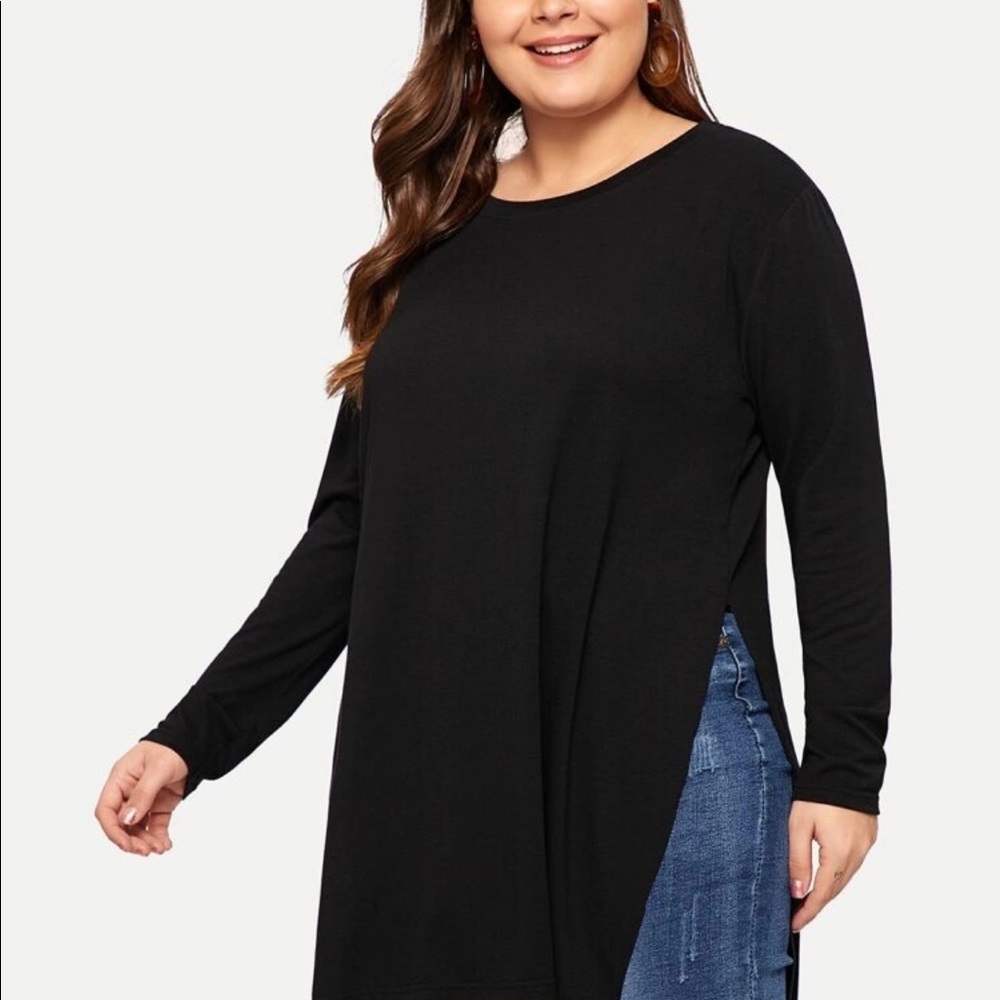 Plus Dip Hem Slit Side Tunic - Picture 2 of 6